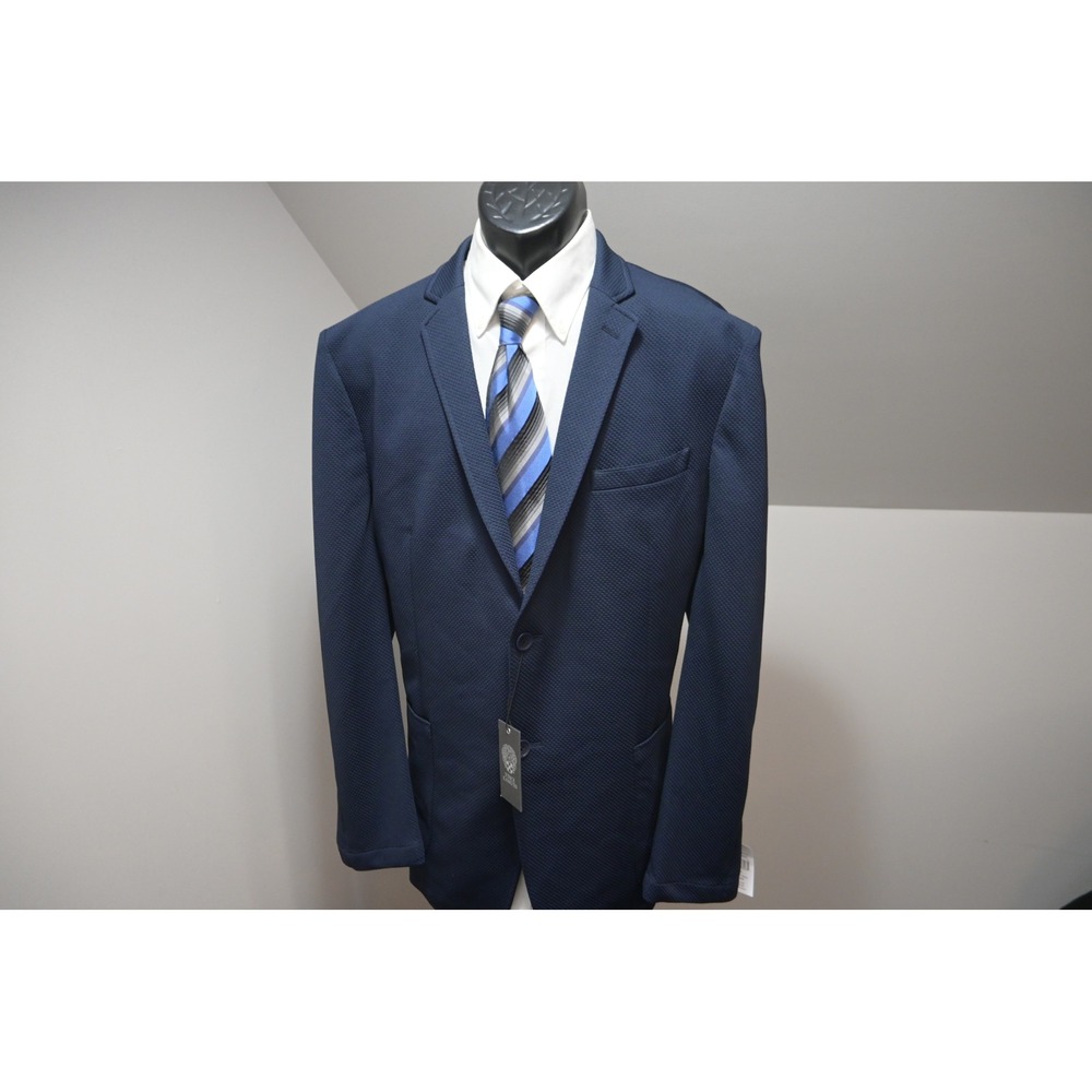 Vince Camuto‎ Blazer Jacket Mens XXL Navy Blue Textured Knit Sport Coat NWT